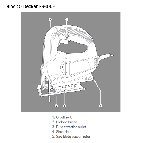 Buy Black Decker KS600E 60 mm 450 W Variable Speed Jig Saw